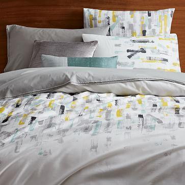 Sateen Brushstroke Duvet Cover - king