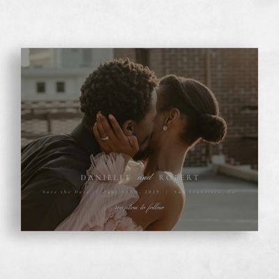 Powder Blue Wedding Save the Date - Fawn Photo