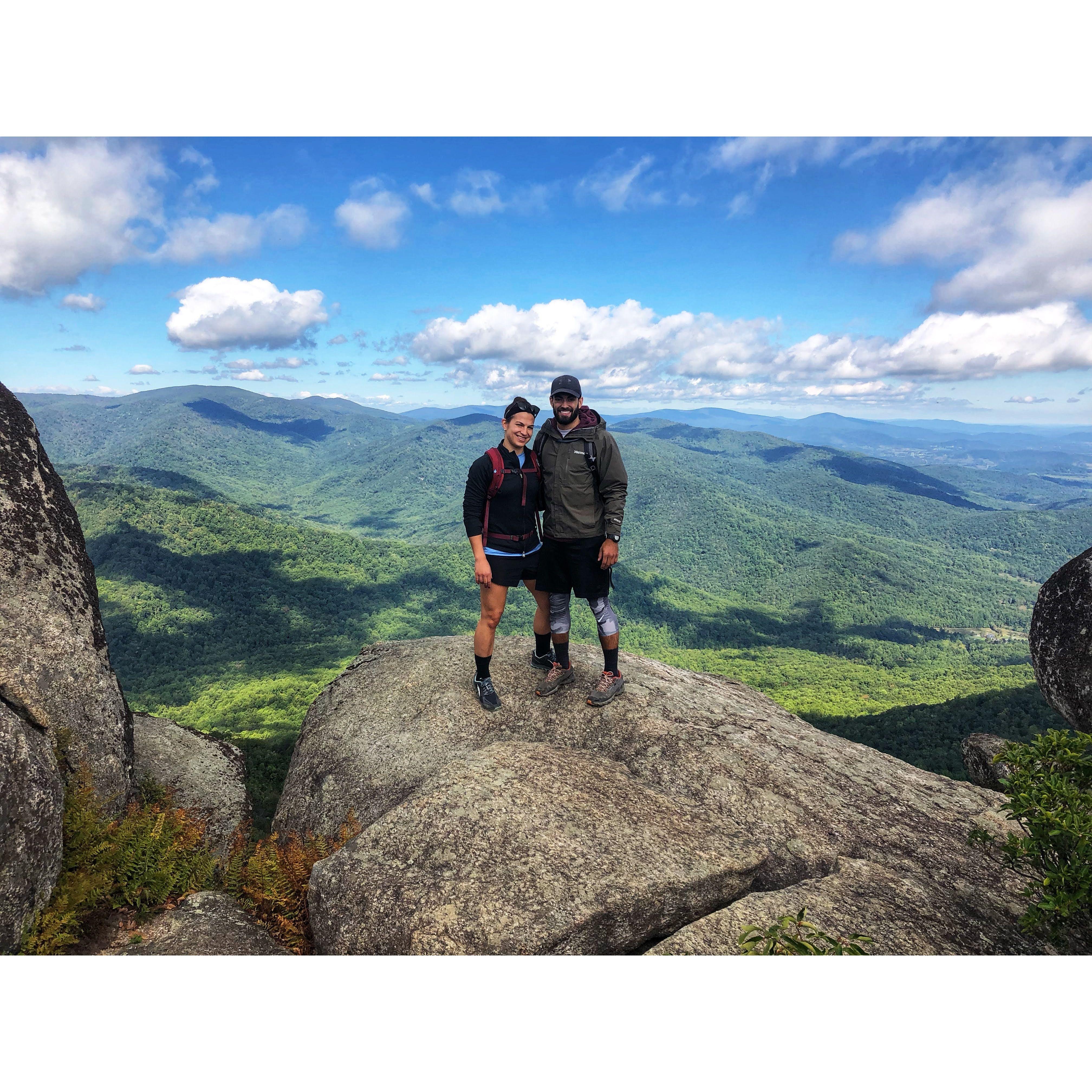 Reached the summit of Old Rag (not pictured - Bridget's terror being that close to the edge of the rock) - 10.1.21