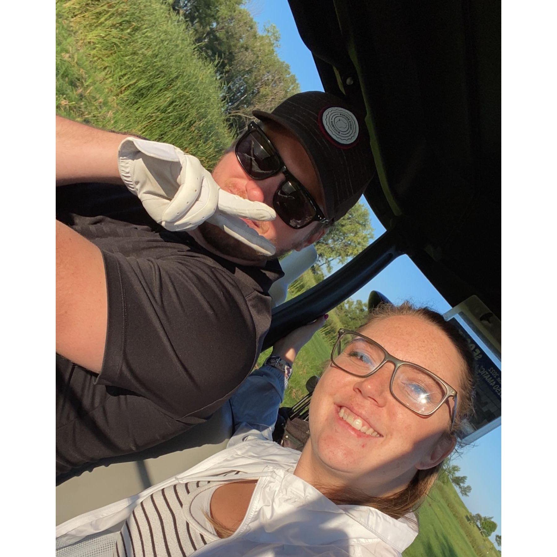 Always love being a passenger princess even while he golfs