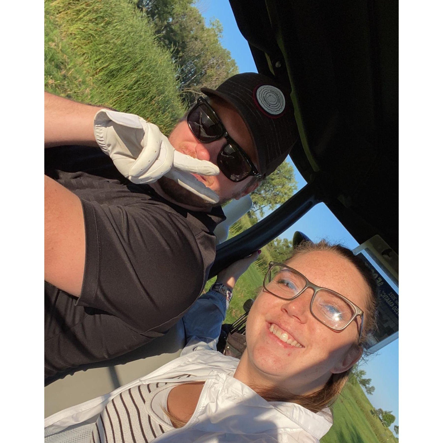 Always love being a passenger princess even while he golfs
