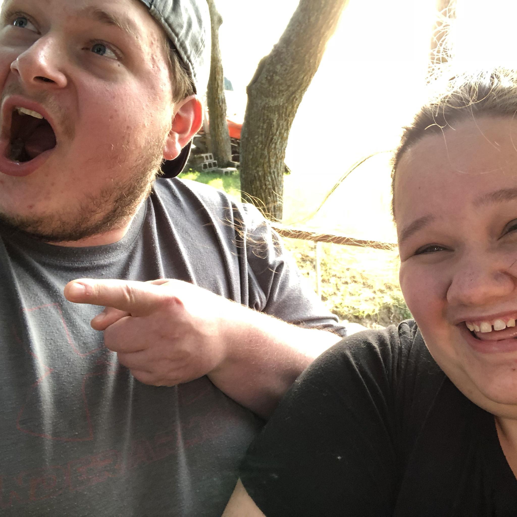 Being goofy at the cabin, July 2018