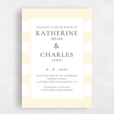 Butter, Yellow Wedding Invitation - Potter Frame