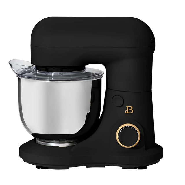 Stand Mixer 3.5 Qt with Flat Beater, Dough Hook, Balloon Whisk, Black Sesame by Drew Barrymore