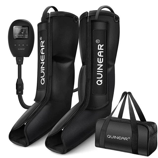QUINEAR Leg Recovery System for Athletes, Air Compression Foot & Leg Massager for Leg Circulation and Muscle Relaxation - 3 Mode & Time Adjustable