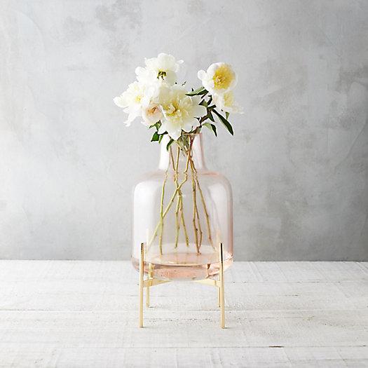 Square Neck Vase, Brass Stand