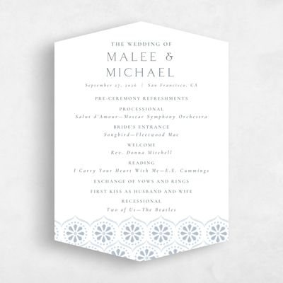 Blue Diamond Wedding Program - Aeolus