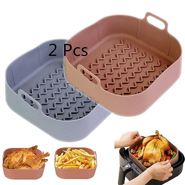 3 Pack Silicone Air Fryer Liners, Reusable Round Liners For 4-7 Qt Air  Fryers, Heat Resistant, Food Safe Oven Accessories With Easy Cleaning,  Replace