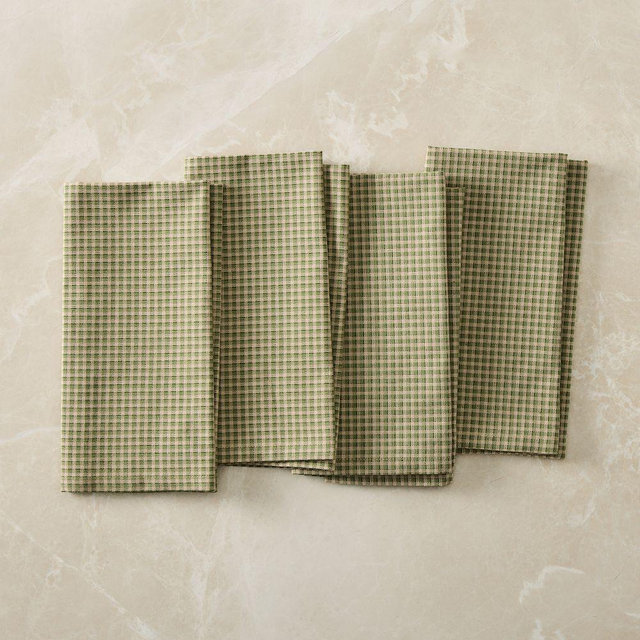 Gingham Napkin, Pesto, Set of 4