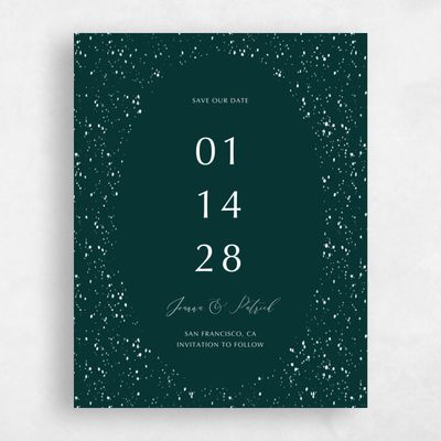Forest, Green Wedding Save the Date - Glacier Frame