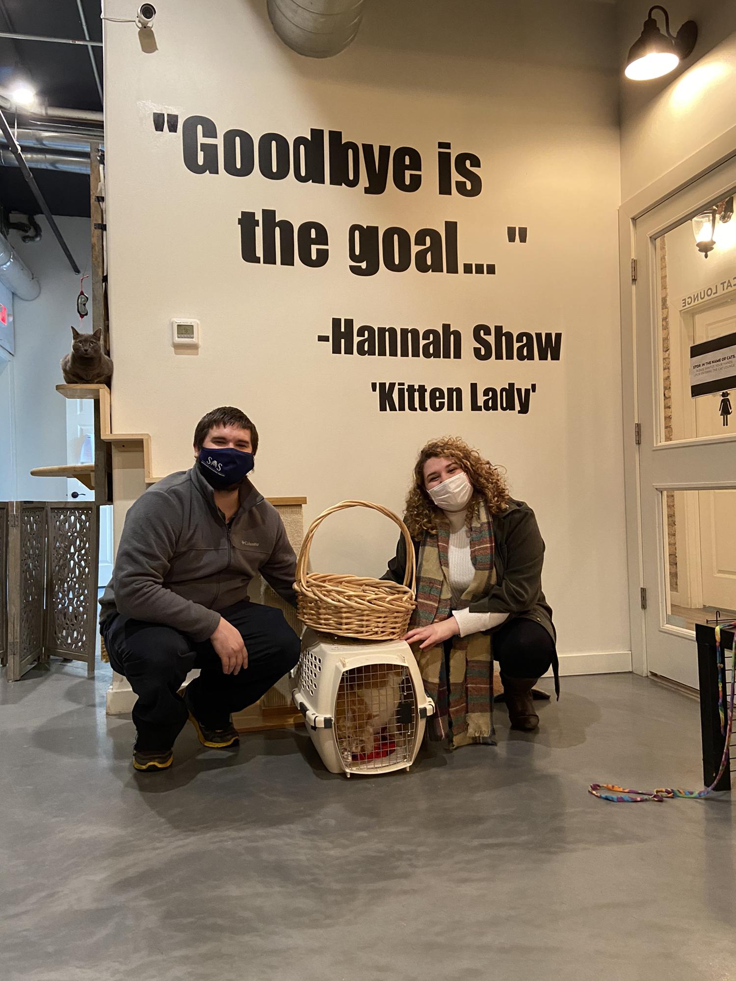 This is us on adoption day and in that crate is the best decision we ever made. (Aside from marrying each other of course)