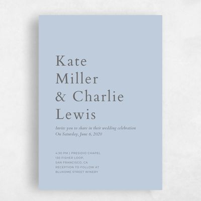 Slate, Blue Wedding Invitation - Morrison Solid