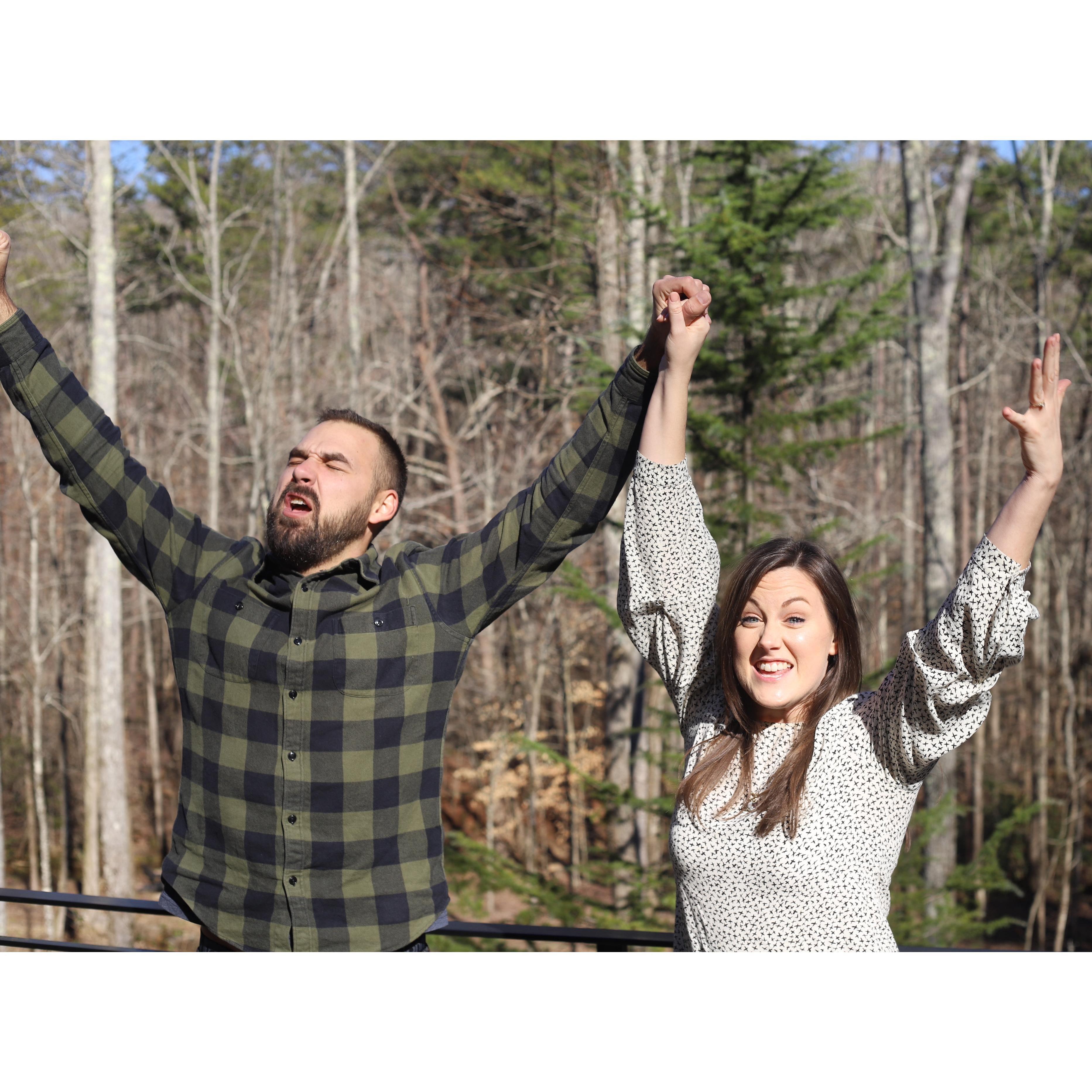 After five years...we were pretty excited to finally be engaged. ;)