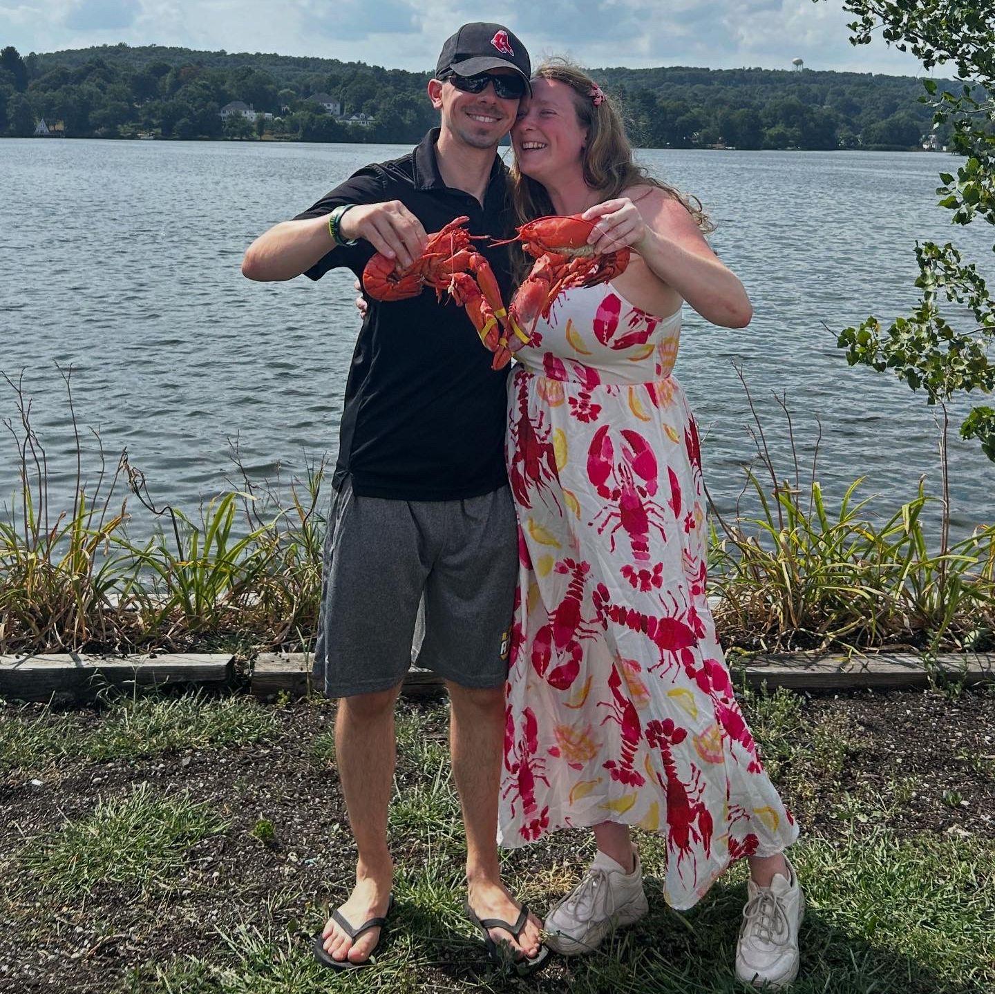 "He's her lobster!" Our Worcester Community Garden's 2025 Lobster Bake Social on Indian Lake, where Matt and Sarah reside.