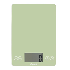 Escali Arti Glass Food Scale Digital Countertop Kitchen, Baking and Cooking Scale with Large Display, 15-Pound Capacity, 9" x 6.5" x .75", Classic Green