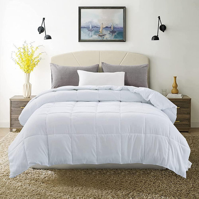 Cosybay Down Alternative Comforter- White Corner Duvet Tabs- Lightweight All Season Duvet Insert-Stand Alone Comforter,Queen Size(88×92 Inch)