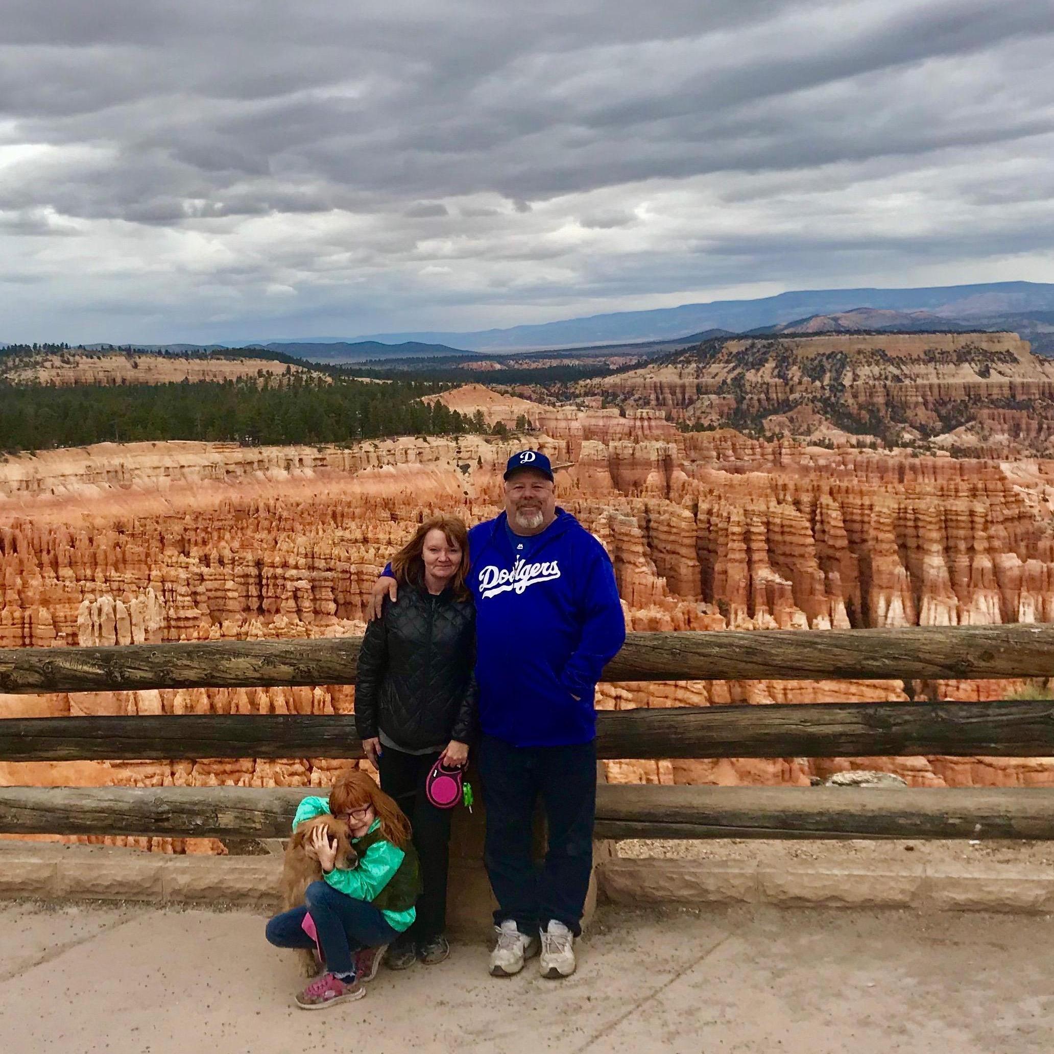 Dean, Stacy, Faith and Hunny at Bryce Canyon -- 2018