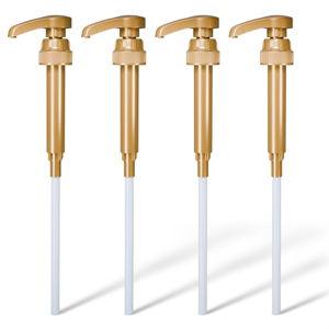 4 Pcs Coffee Syrup Pump Dispenser - Works as Skinny and Torani Syrup Pump - Fits Various 25.4 oz Bottles, Precise Dispensing 0.3oz & Lockable Design, Easy to Use & Clean, Ideal for Liquid & Pastes