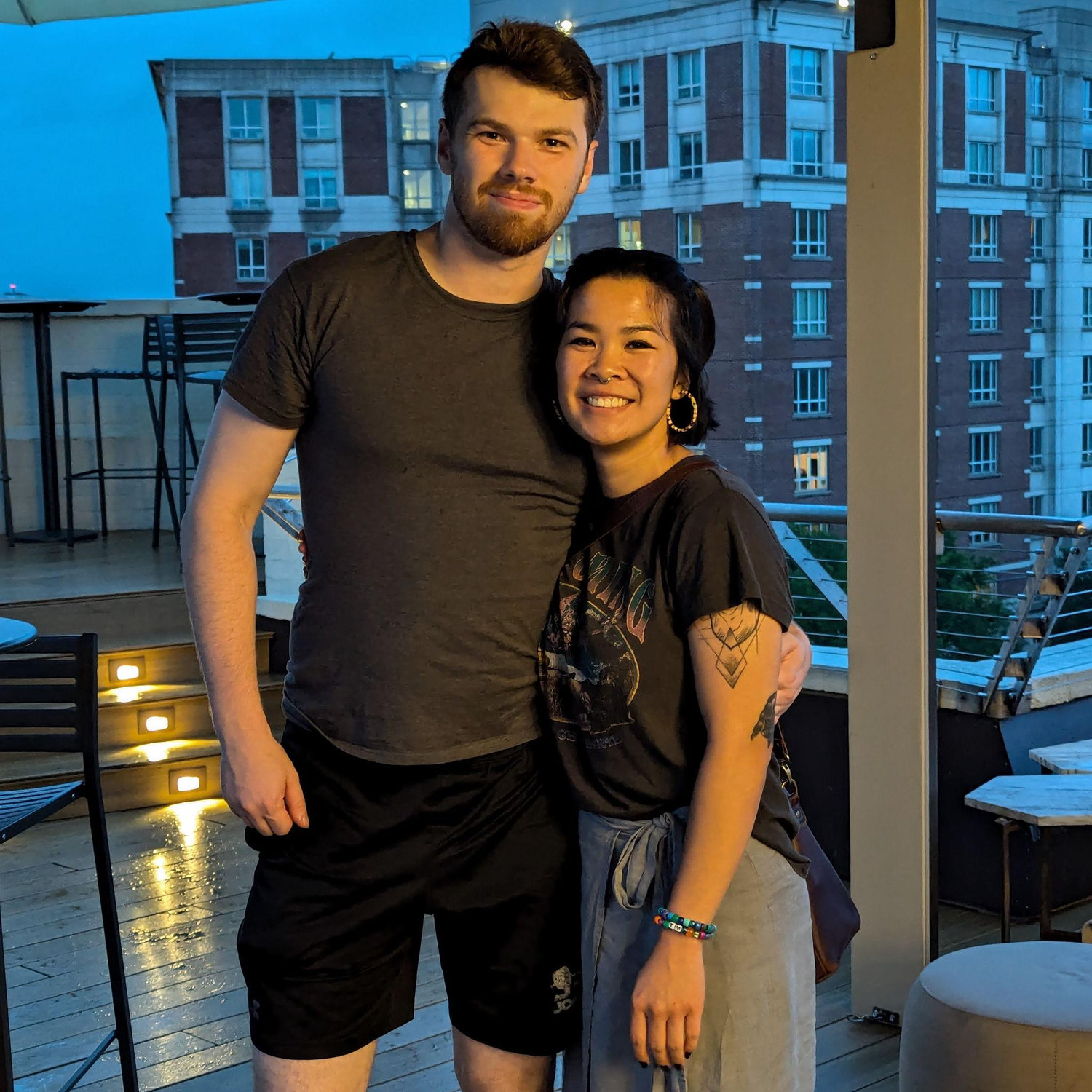 8 Aug 24: For my (Tessa's) birthday, we spent it at a rooftop bar in downtown DC, right by our DC home.