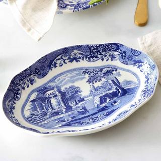 Blue Italian Oval Pickle Dish