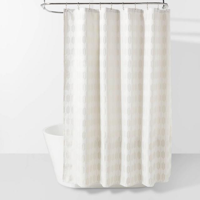 Metallic Geometric Stripe Shower Curtain - Threshold™