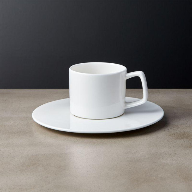 Eclipse White Espresso Cup and Saucer