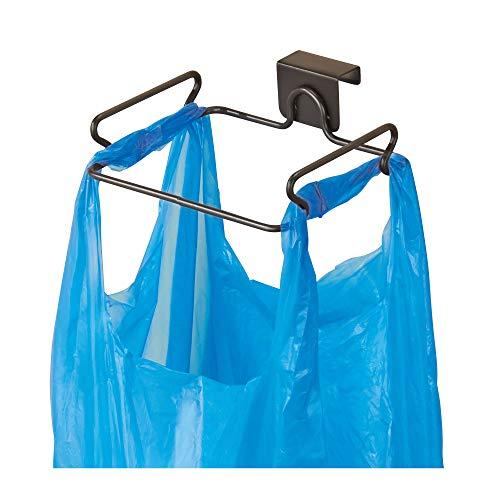 iDesign Classico Steel Over the Cabinet Plastic Bag Holder for Kitchen, Pantry, Bathroom, Dorm Room, Office, Bronze