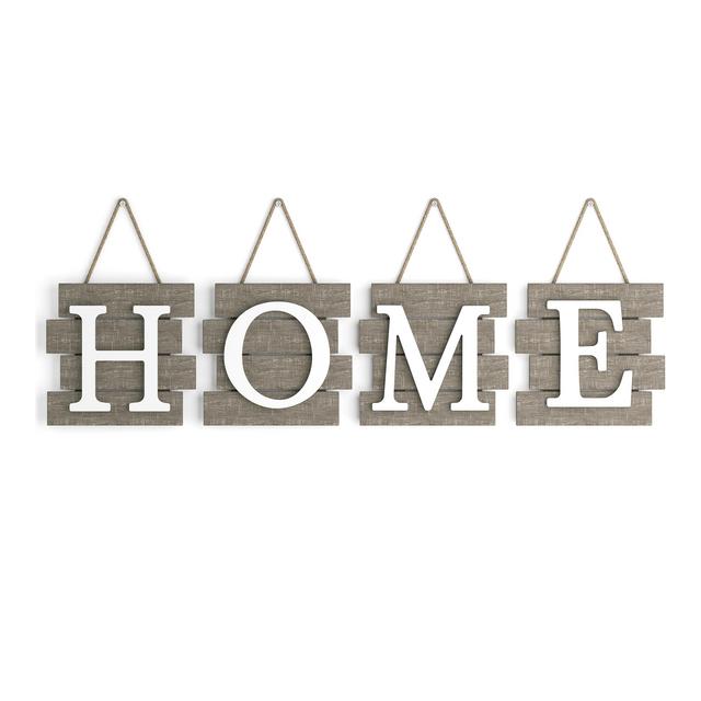 Barnyard Designs Home Tile Sign Wall Decor, Rustic Primitive Country Decorative Wall Art for Home and Kitchen 32" x 8"