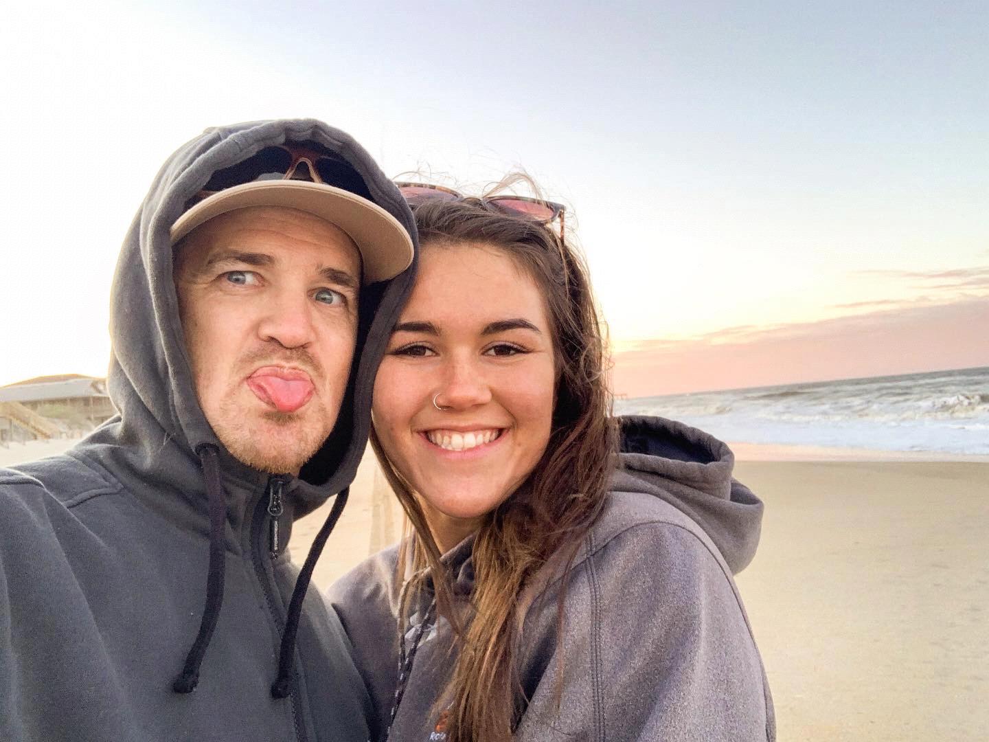 They love walking the beach together, always being silly and having fun.