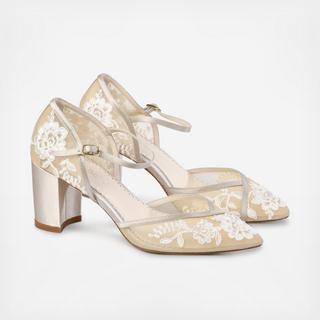 Chelsea Lace Wedding Block Heels
