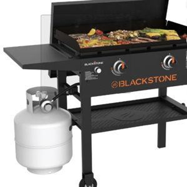 Blackstone Original Outdoor Griddle, 2-Burner 28" Propane Flat Top Grill with Hard Cover, Black