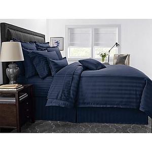 Wamsutta® 500-Thread-Count PimaCott® Damask Stripe King Comforter Set in Navy