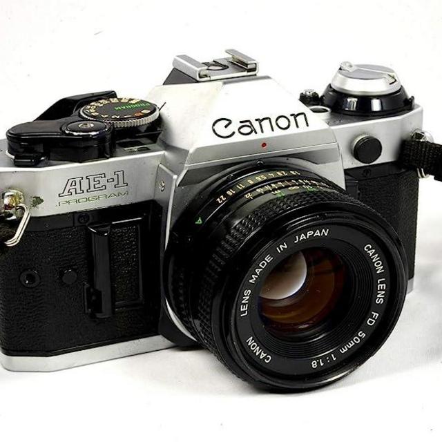 Vintage Canon AE-1 Program 35mm SLR Camera with 50mm 1:1.8 Lens (Renewed)