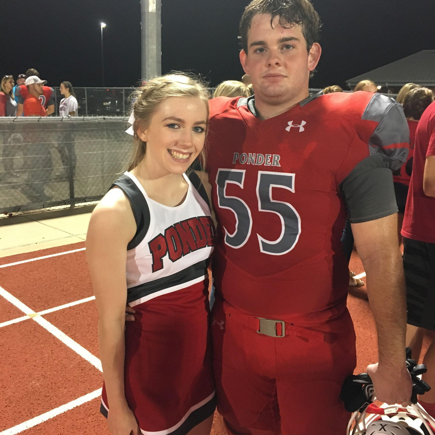 Fall 2017 - A majority of our early photos were post-game, so enjoy this one from fall of senior year!