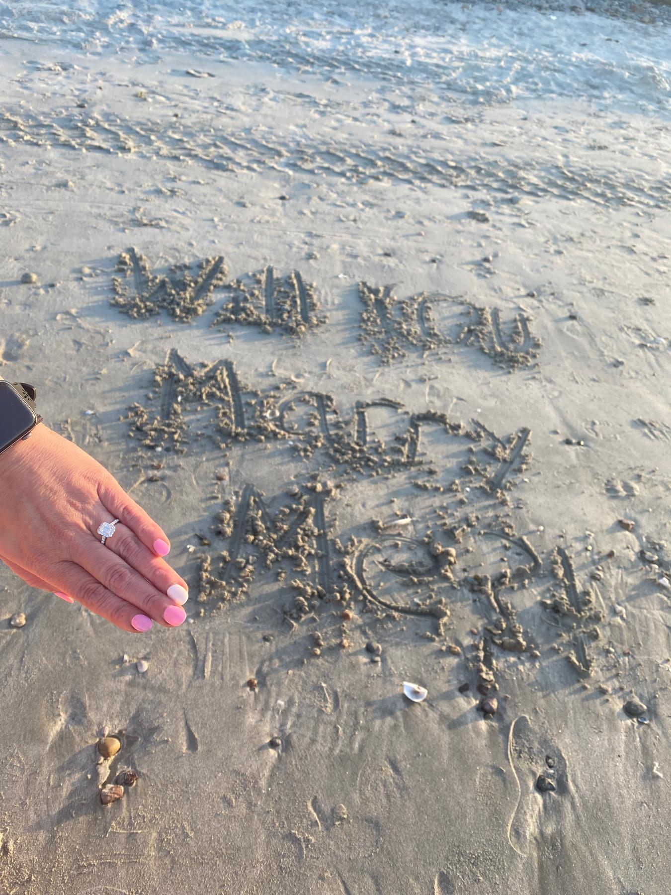 Alyssa surprised Mj by taking her and the kids to Nantasket beach and asking her to marry her by writing it in the sand!…spoiler alert, she said yes!