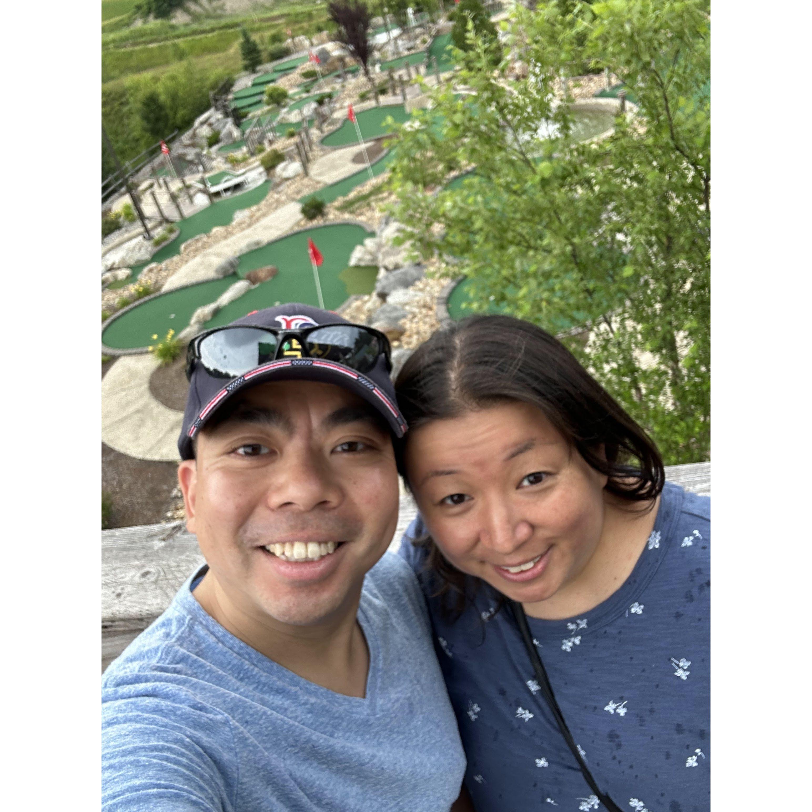 At Chucksters mini-golf in NH