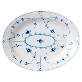 Royal Copenhagen Blue Fluted Plain Oval Platter Blue Fluted Plain Oval Platter, 14.25"