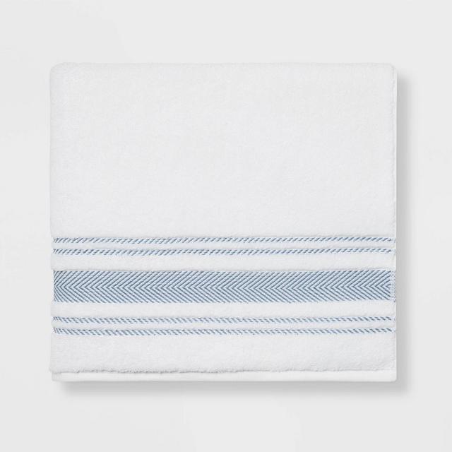 Performance Bath Towel Dark Blue Stripe - Threshold™