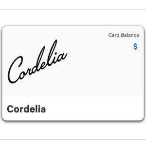 Cordelia Gift Card for Anniversary Dinner