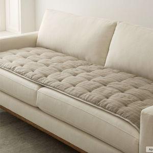 Reversible Quilted Sofa Overlay - 84x23, Natural