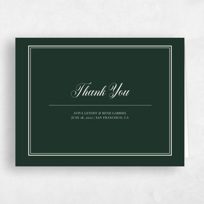 Forest, Green Wedding Thank You - Stauffer Classic