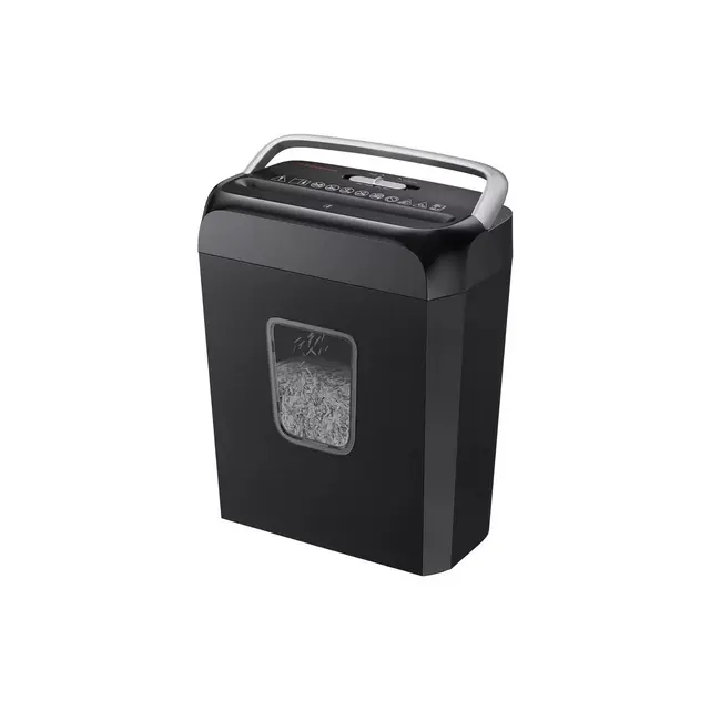 Bonsaii 6-Sheet Crosscut Paper and Credit Card Shredder for Home Office with Handle for Document, Mail, Staple, Clip-3.4 Gal Wastebasket