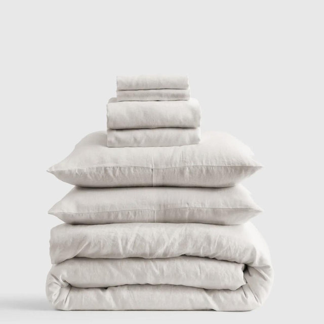 European Linen Deluxe Bedding Bundle - Queen in Sand