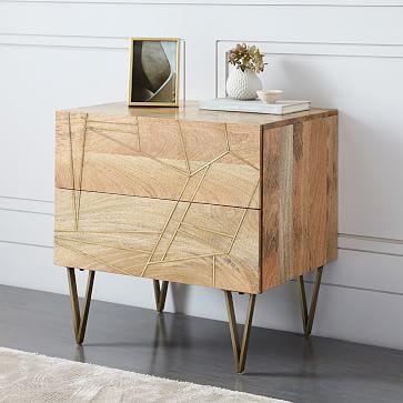 Roar + Rabbit™ Brass Geo Inlay Nightstand - Raw Mango