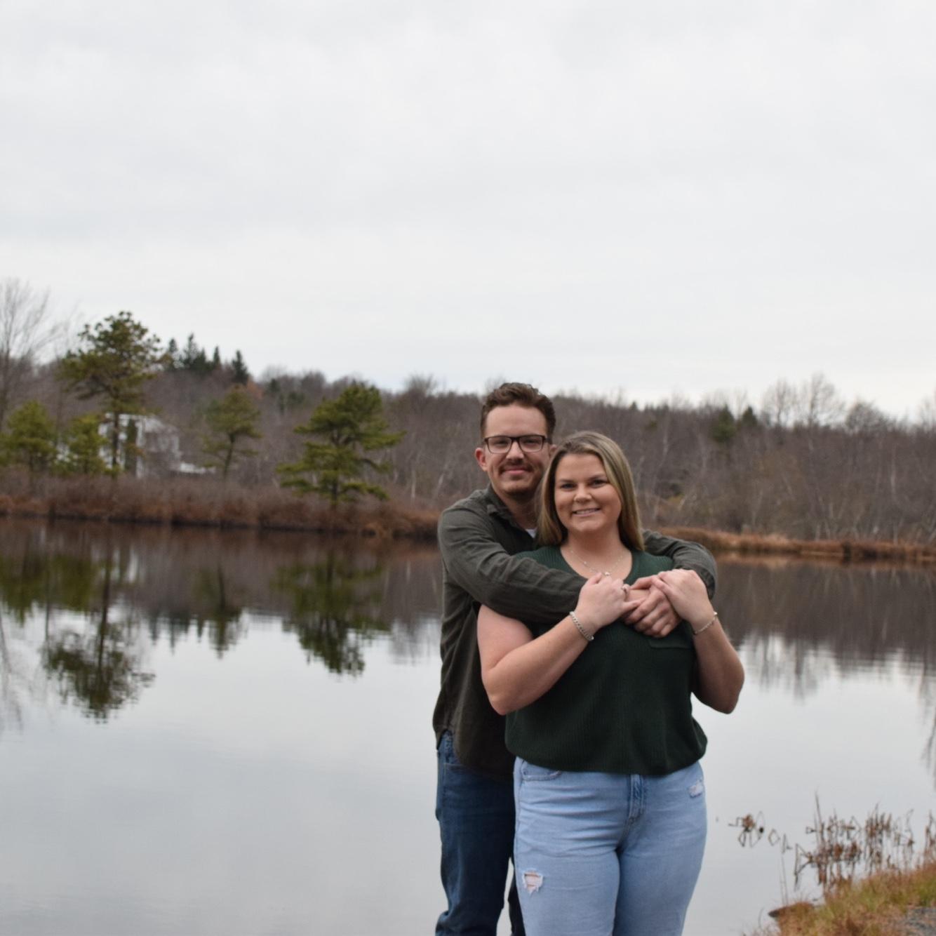 Right before he popped the question! I could feel his heart beating out of his chest!