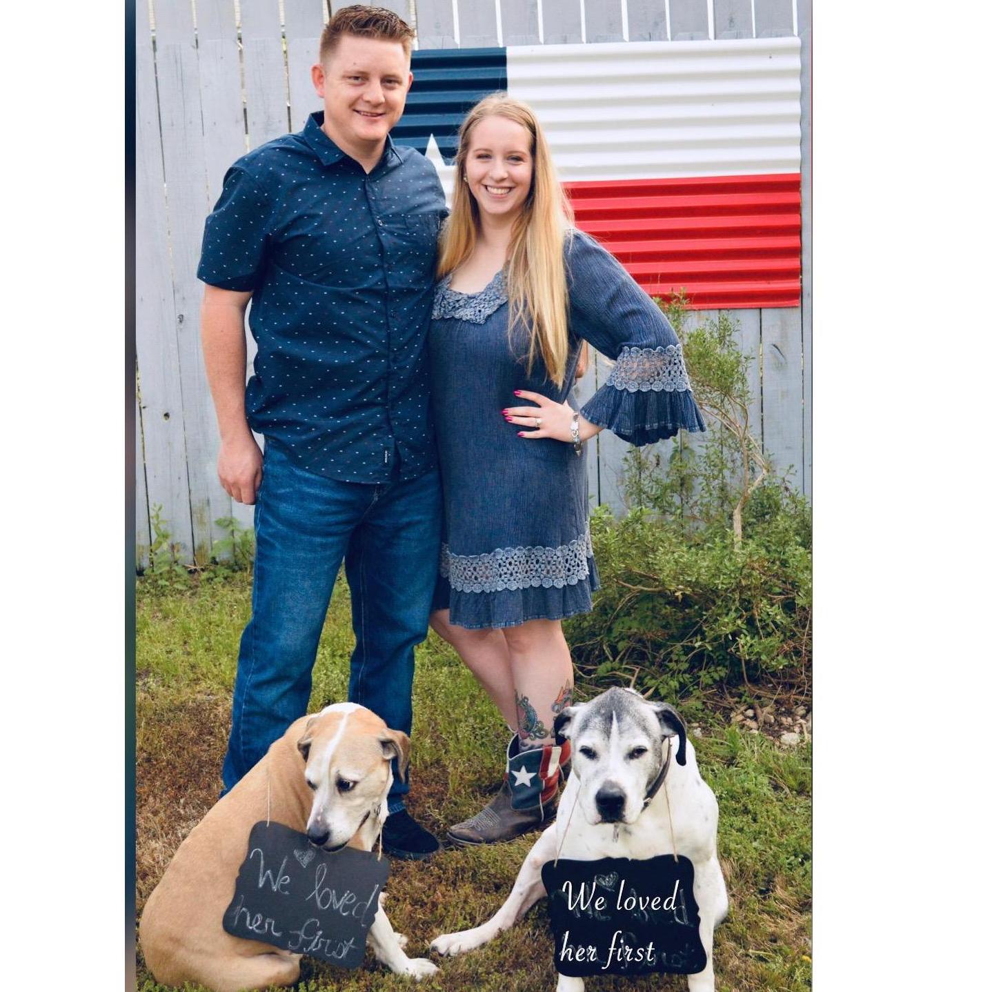 Oh Buggs & Tank! My first loves. We couldn't have taken these engagement photos without them!