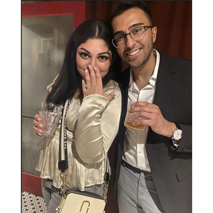 celebrating our engagement with our friends and family
