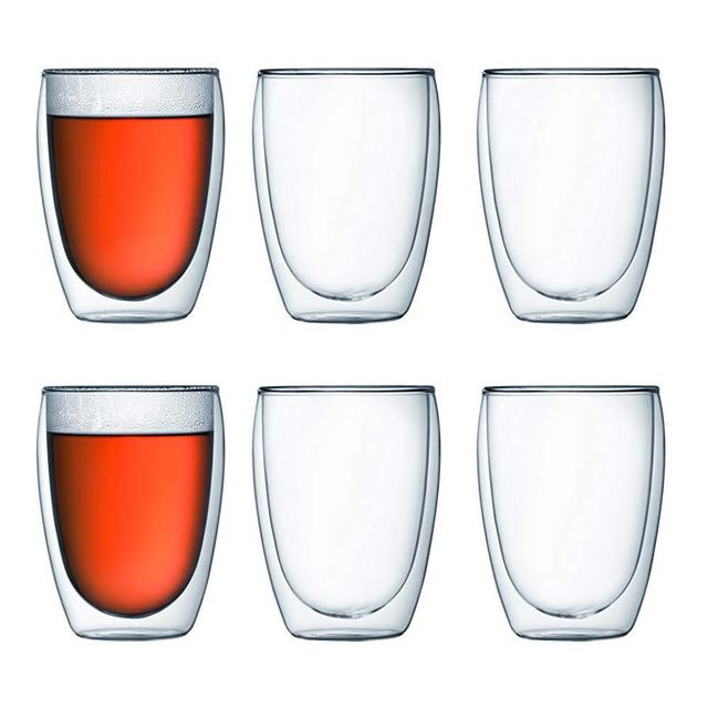 Bodum 4559-10-12US Pavina Double Wall Insulated Glasses, 12 Oz. (6-Pack), Clear