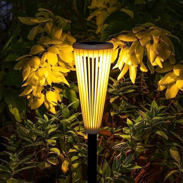 DOMIDAR 8 Pack Solar Outdoor Lights,Pathway Lights Outdoor Waterproof - Landscape Path Lights - Warm/White Color Solar Garden Lights Walkway Yard