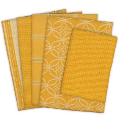 Harvest Kitchen Towels in Mustard (Set of 5)